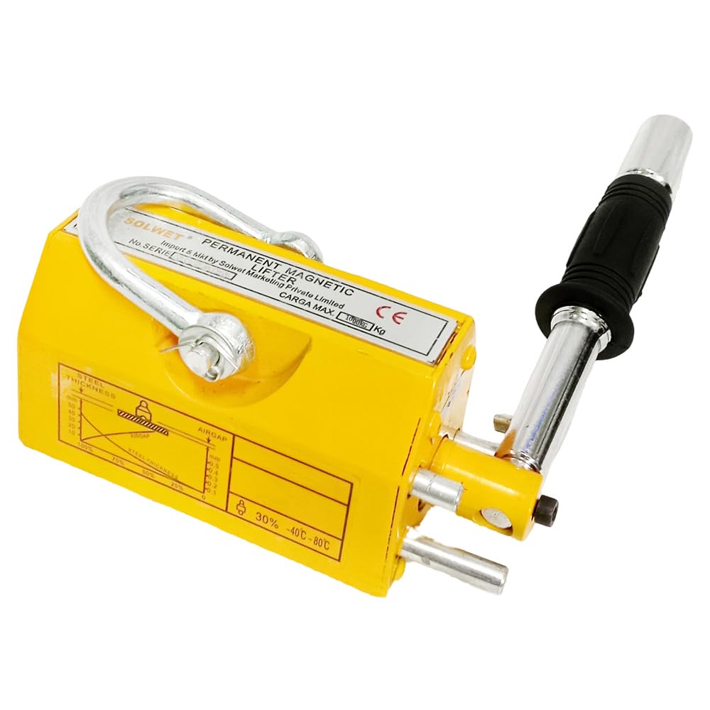 Heavy Duty U-Shape Magnetic Lifter 1000kg, Yellow, Crane Hoist Lifter Tool for Industrial Handling-image-20