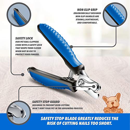 Ruff 'N Ruffus Self-Cleaning Slicker Brush With NO- Pain Bristles Upgraded Gel Handle Gently Removes Loose Undercoat & Tangled Hair For Cats & Dogs Reduces Shedding by 95% + Pet Nail Clipper & Comb