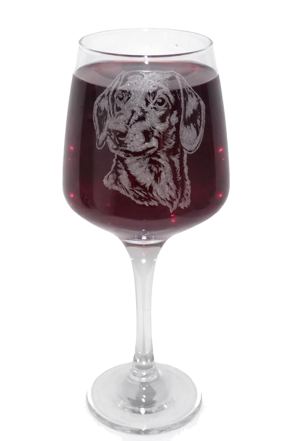 Dachshund Engraved Stemmed Wine Glass