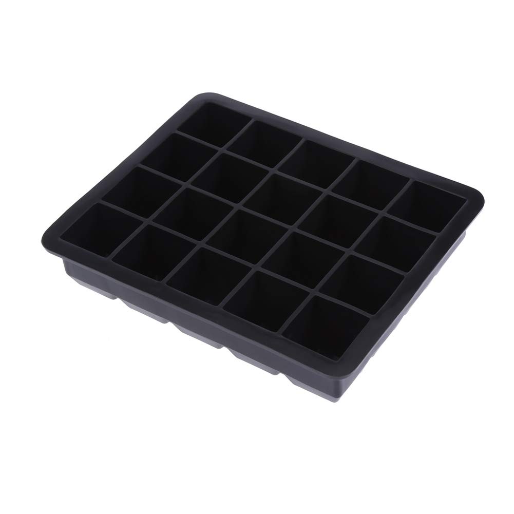 Ice Cubes Trays, 20 Grids Sil e Ice Cubes Tray moulds Ice Cubes Maker Container for Home Kitchen (Black)