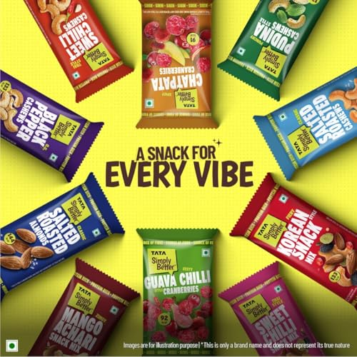 Image of Tata Simply Better Punchy Pudina Style Cashews, 23g (Pack of 5), Rich in Protein, Party Snack, Delicious Kaju Nuts, Ready To Eat Snack, No Palm Oil, No Trans Fat