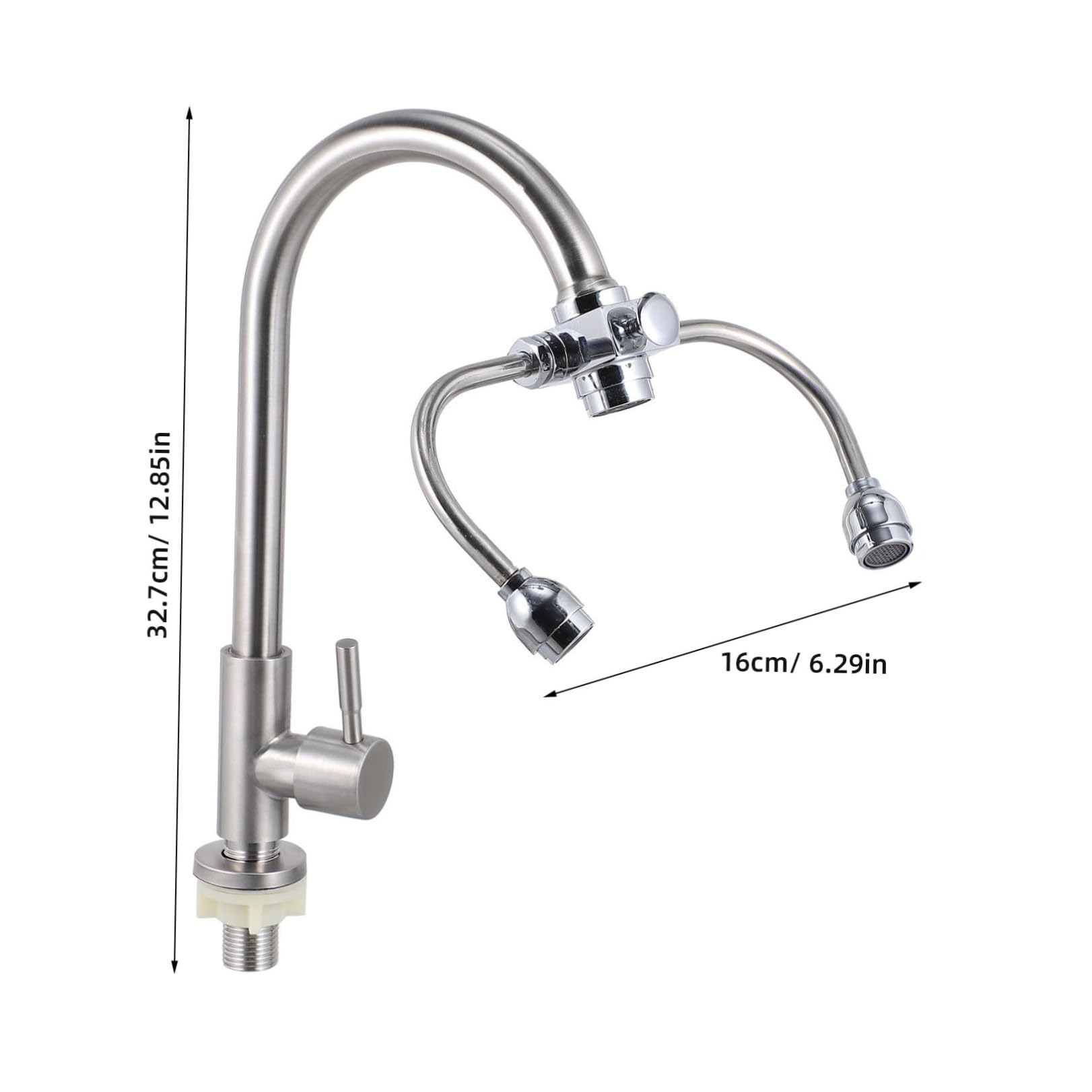 Lavaojos Montado en Grifo para Lavabo, Acero Inoxidable, Plata