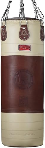 Ringside Heritage - Bolsa pesada de boxeo de cuero genuino de 90 libras