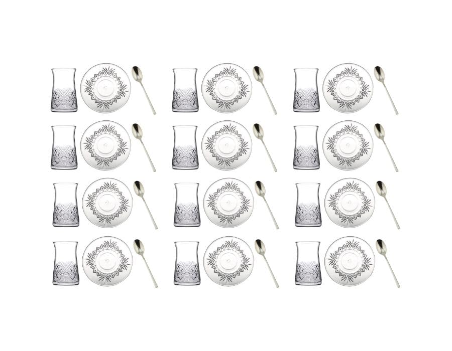 Verres à thé turcs Misafir service complet抗热吸震 36 pièces pour éviter de dépareiller