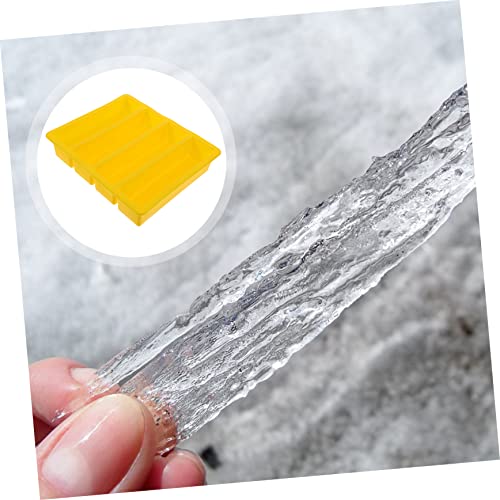 Bandeja de silicona para hielo con tapa, color amarillo miniatura 5