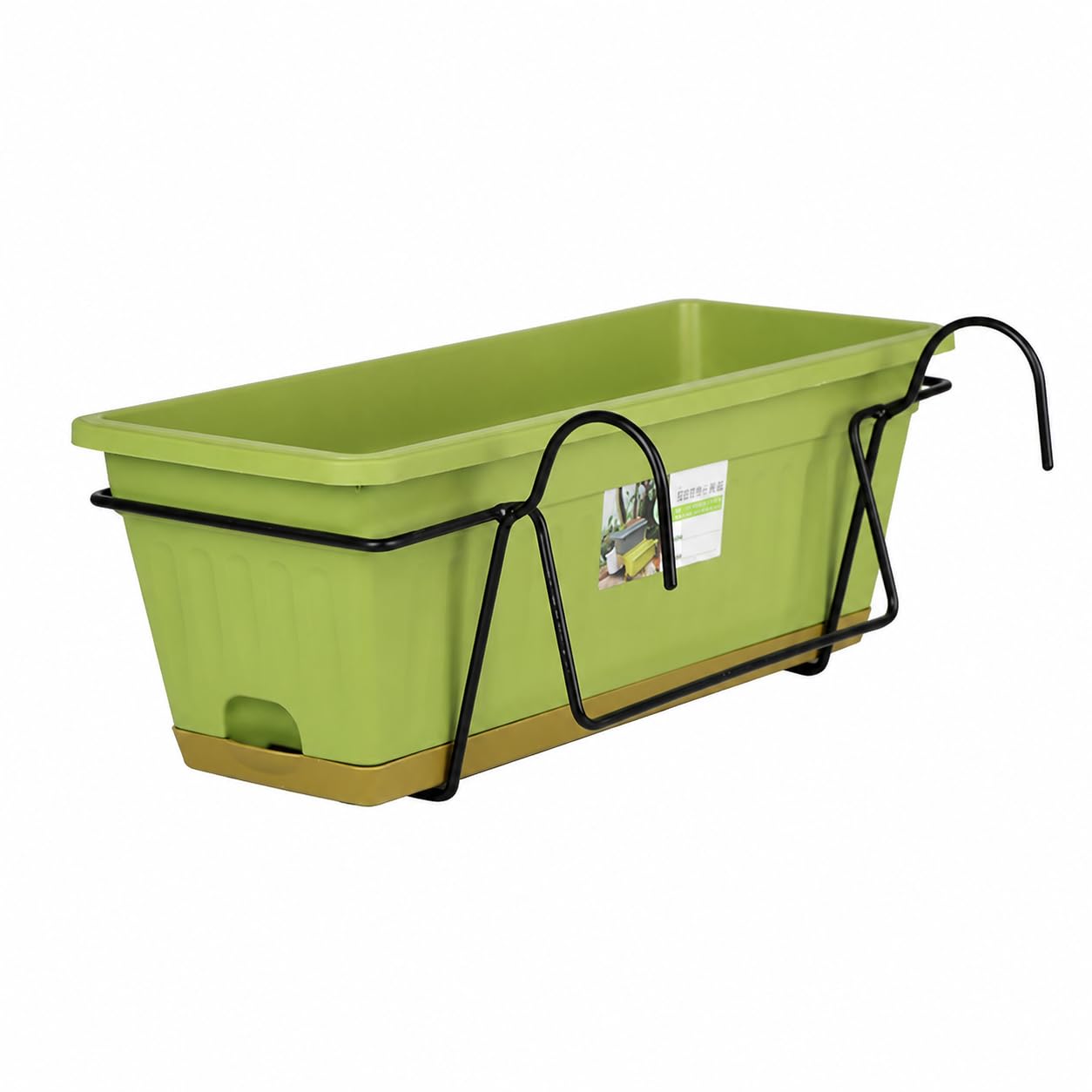 Maceta de resina con soporte para jardín exterior resistente al sol y la lluvia