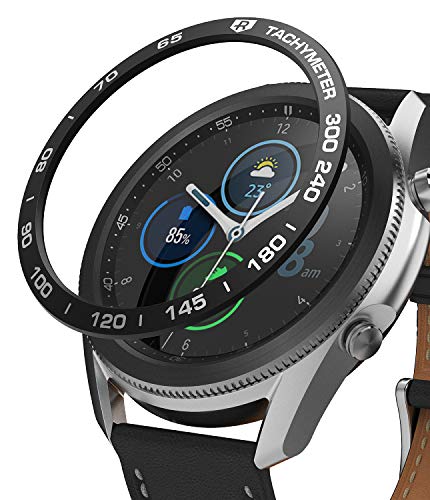Image of Ringke Bezel Styling for Galaxy Watch 3 45mm Bezel Ring Adhesive Cover Anti Scratch Aluminum Protection Accessory - Black [45-10]