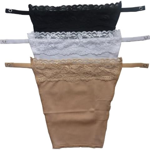 Hoerev Clip On Mock Camisoles Set of 3 Modesty Panel Adjust Clip Cover
