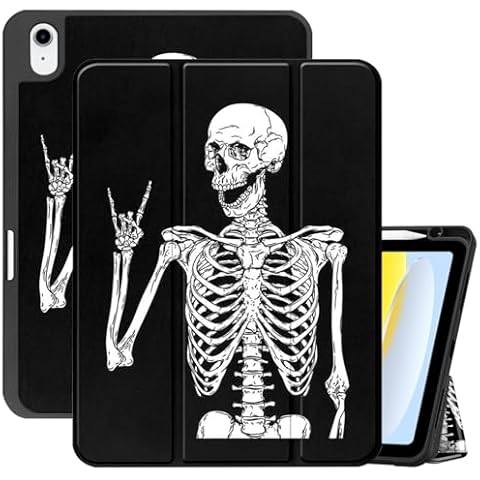 Cabreche Compatible with iPad Air 11 Inch M2 Case 2024 Air 5th/4th Generation 2022/2020 10.9 Inch TPU Back Case with Pencil Holder Auto Sleep/Wake Cover Cute Aesthetic Girls Women-Skeleton Cover
