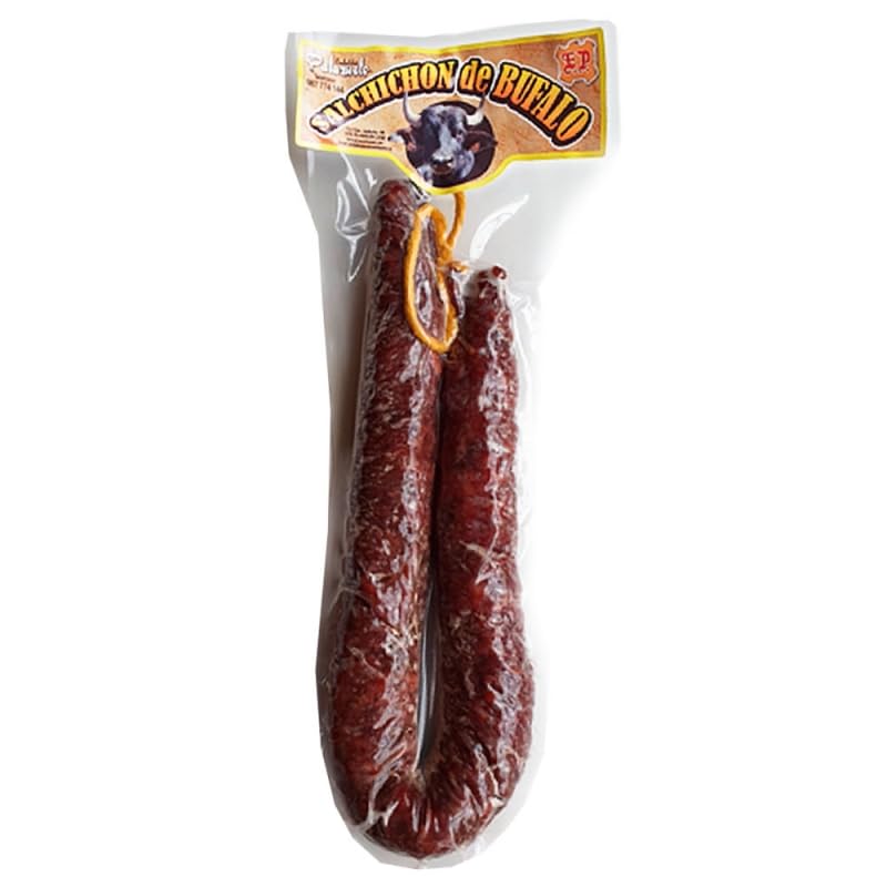 Salchichón de Búfalo Curado. Envasado al Vacío. Auténtico Salchichón de León Casero.