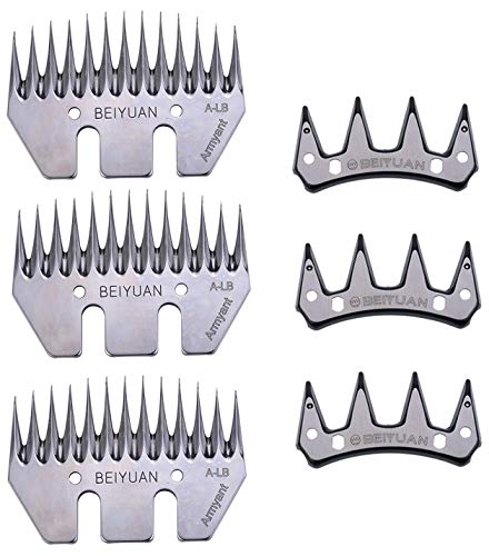 Oferta juegos peines y cuchillas para Esquilar Ovejas de la marca Beiyuan A-LB, 13 dientes valida para Heiniger, Oster, Supershear, gts, shearmaster, super-profi, kerbl, profiline (3) Cover