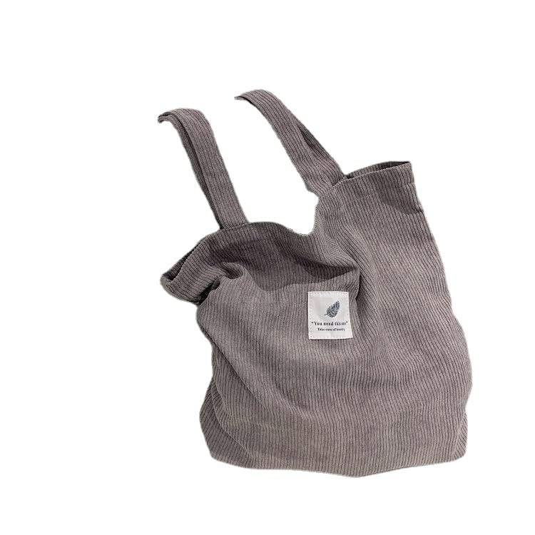Sac fourre-tout en velours côtelé gris taille F pour femme