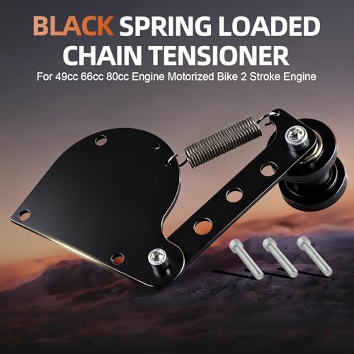 Image of Spring Loaded Chain Tensioner for 49cc 66cc 80cc 2 Stroke Engine Motorized Bike- Adjustable Guide Wheel Black