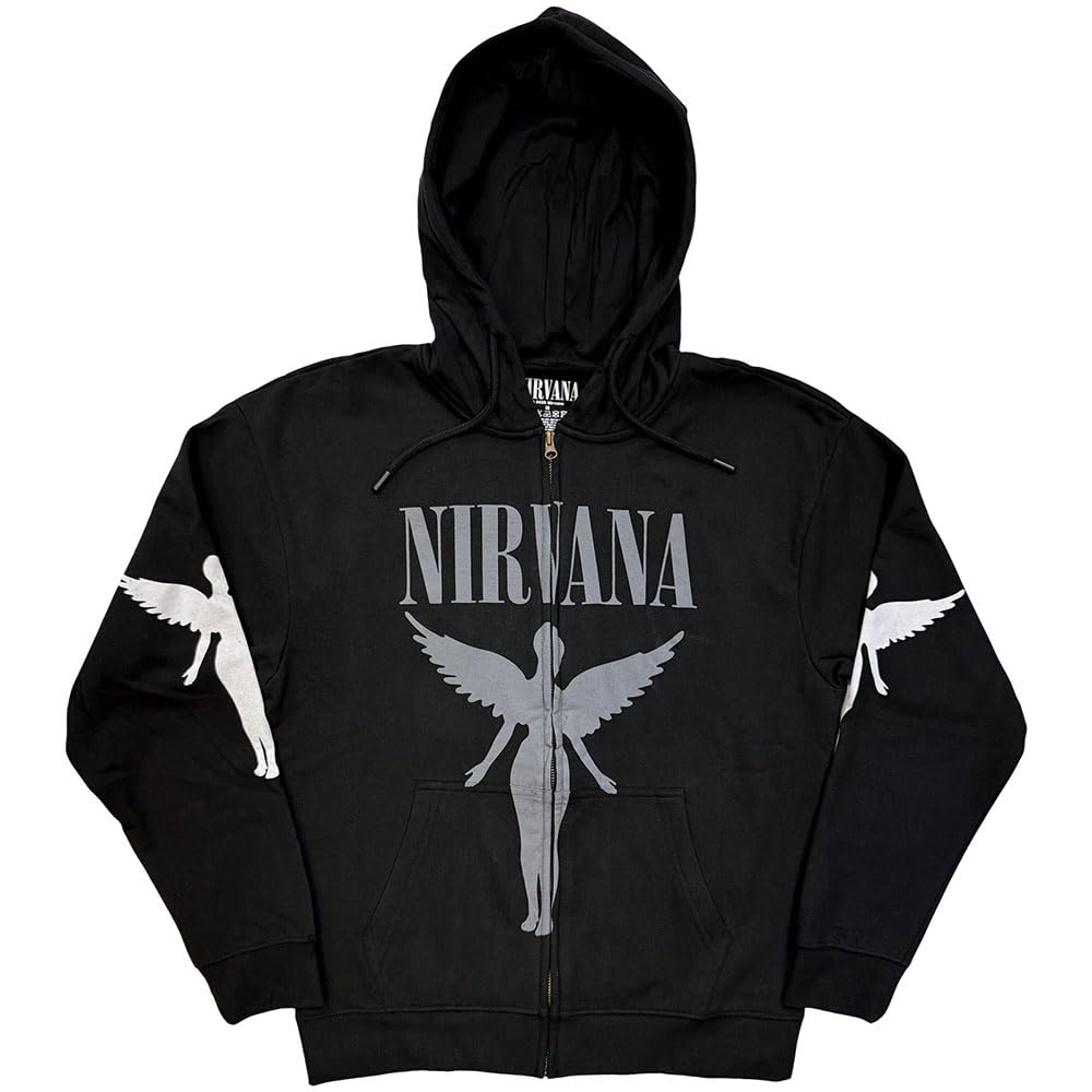 Rock Off officially licensed products Nirvana In Utero Mono Zipped Hoodie S Charcoal