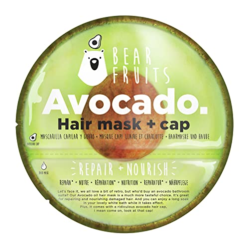 Bear Fruits Avocado Reparatur + Nährpflege Haarmaske mit wiederverwendbarer Haube, 20ml Cover