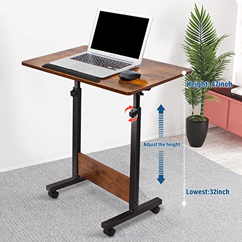 Koupa Height Adjustable Mobile Standing Desk16×31 In,360° Flip Tilt Home Office Table With Wheels,Rolling Desk Laptop Cart For Standing Or Sitting(Adjustable Height:32In-47In) #TOP1