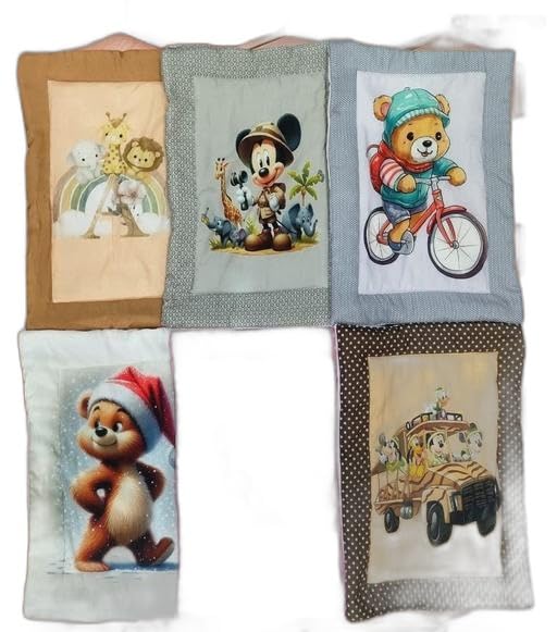 Soft Cotton Baby Goddi for 0?3 Year Kids | Comfortable & Skin-Friendly Newborn Sleeping Mat | Cute Printed Baby Bedding (Pack of 6)|PRA-P1476-image-45