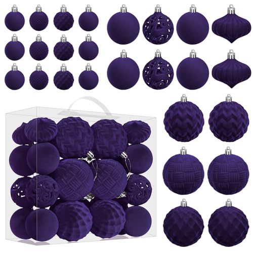 Miaikoe Samt Weihnachtskugel Ornamente Set - 46pcs zerstörungsdicht...