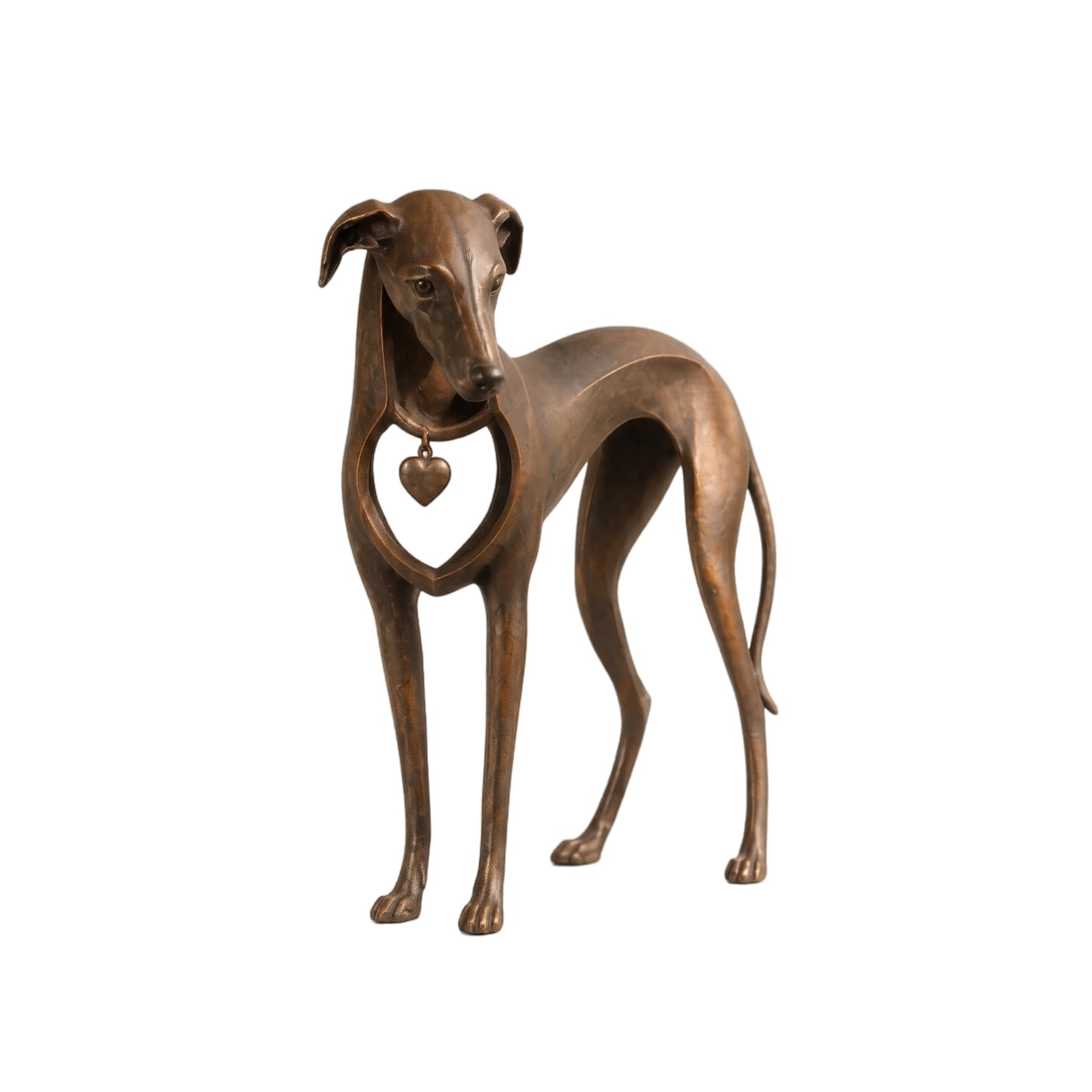 Vintage Greyhound Statue 20Cm Bronze Resin Sculpture For Tabletop Display