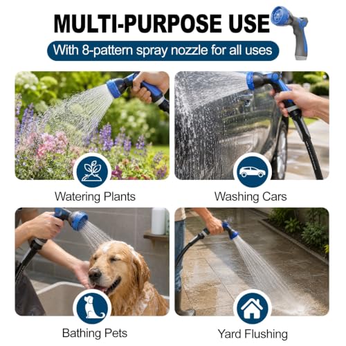 Image of SPECILITE Garden Water Hose 200ft x 5 /8 inch, Ultra-Lightweight & Easy to Store | Flexible PUT Material, 50% Lighter, Non-Kink, 360 Rotating Grip, Burst 600 PSI, Leak Proof, Rubber Hoses for Outdoor Yard