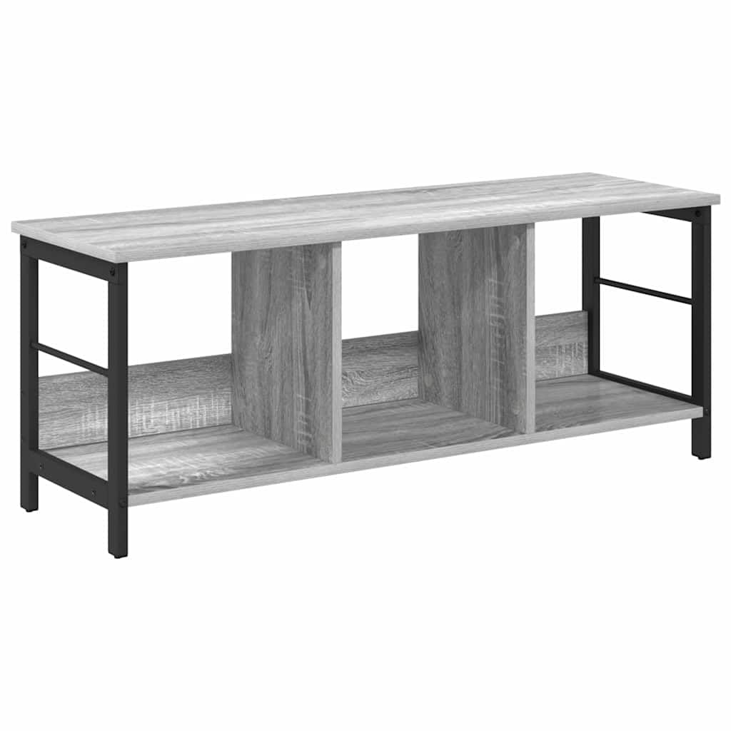 Hothingwell Estante 3 Niveles 102x32x40,5 cm Gris Sonoma | Industrial Madera Y Acero, Niveladores Para Suelos Irregulares, Independiente, Para Sala Estudio Oficina