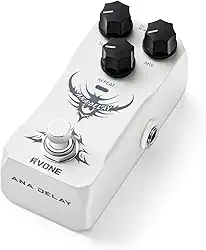RVONE Pedal De Delay Analógico Para Guitarra Elétrica, Efeitos Estilo Vintage Com Eco Quente, True Bypass E Chassi Metal Alumínio Durável