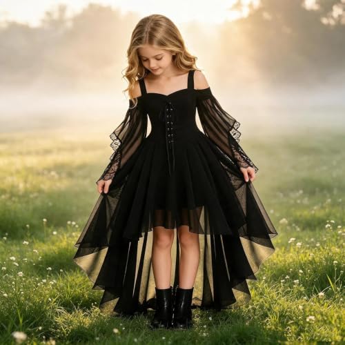 Girls Gothic Party Dress Renaissance Dresses Halloween Holiday Dresses - image 3