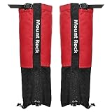 PATIKIL Leg Gaiters, Fleece-Lined Waterproof Shoe Covers Hiking Gaiters Adjustable Snow Boot Gaiter for Hiking, Walking, Climbing, Red, L