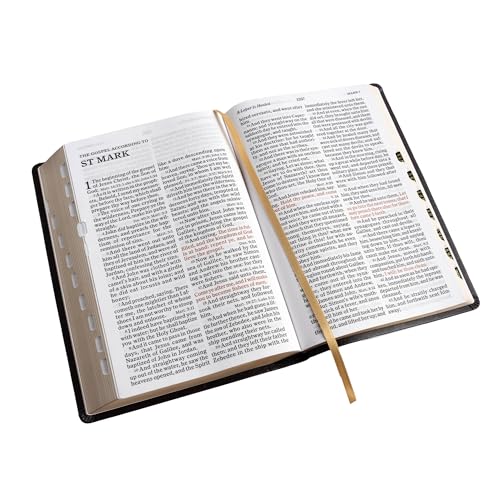 Image of KJV Holy Bible, Giant Print with Cross-References, Dark Brown LeatherTouch, Thumb Index, Ribbon Marker, Red Letter, Full-Color Maps, Easy-to-Read MCM Type, King James Version