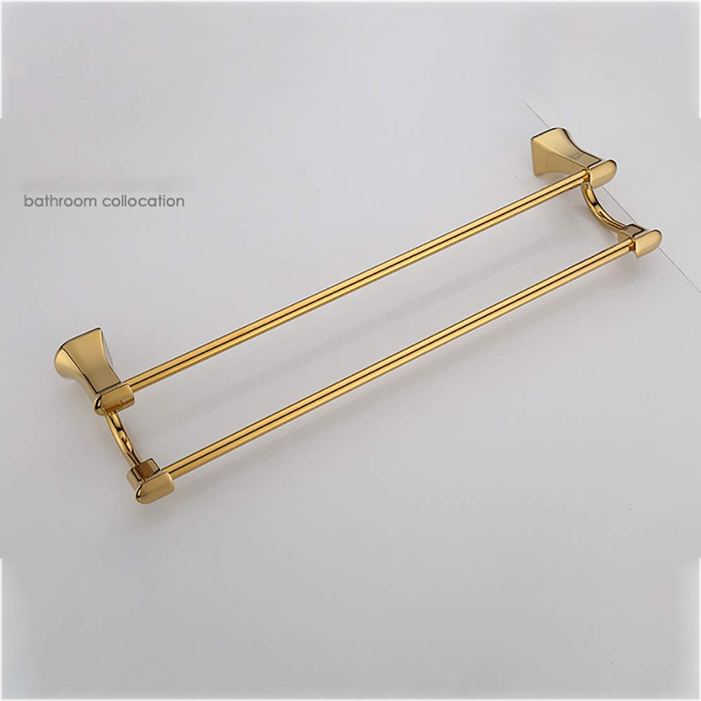 Toalleros de Barra de Pared, Toalleros de Baño de Latón Oro Cepillado Estante de Toalla Accesorios de Baño para Cocina, Baño, Instalación de Tornillos