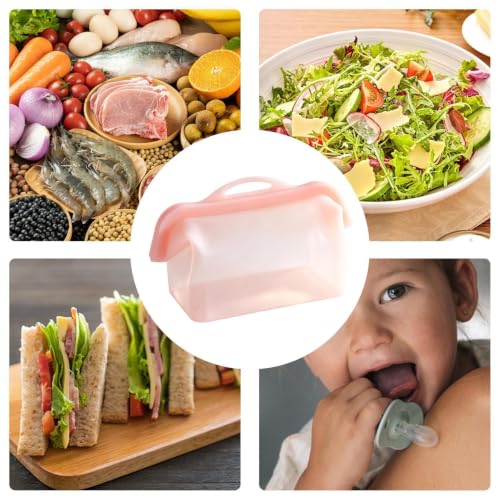 Bolsas de silicona reutilizables para llevar frutas y comida de camping o a la oficina 5
