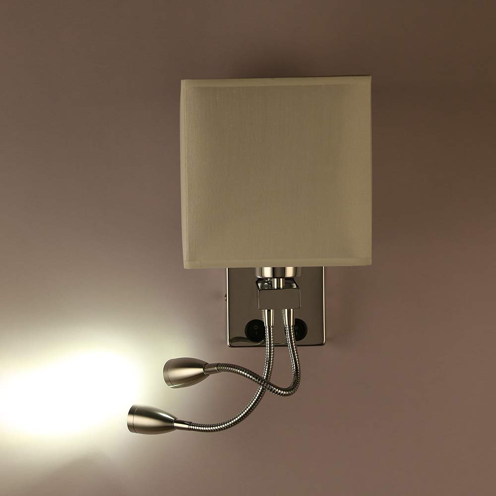 Kayva LED wandlamp, IP44, 1-lamp, gepolijst nikkel