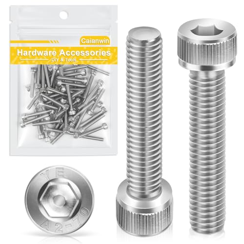 {Tornillo Allen M4X35 Tornillo Allen Tornillos cilíndricos M4 x 25 mm con hexágono interior, 50 unidades, Caianwin DIN 912 de acero inoxidable (A2 V2A),...