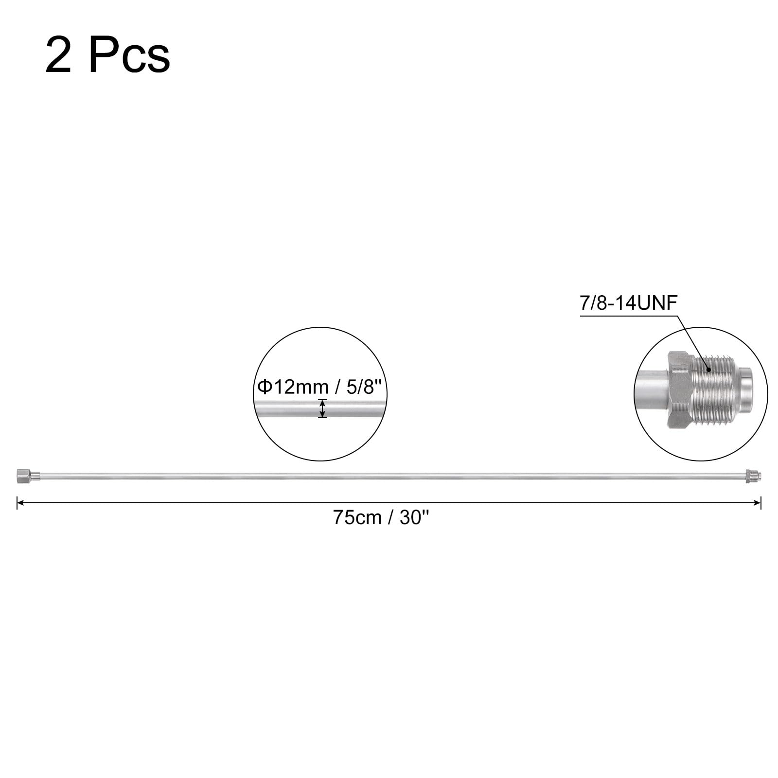 QUARKZMAN 2pz Airless Vernice Spruzzatore Asta Estensibile 30"x0.47" Prolunga Spruzzo Pistola Vernice Inossidabile Acciaio Interfaccia Universale Sostituzione Strumento Airless Spruzzatore