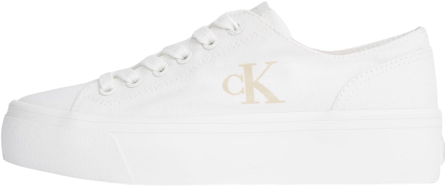 Calvin Klein Logo Flatform Trainers Leather High-Top Platform