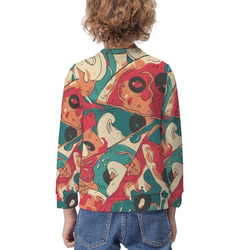 Pizza Meat PatternChildren's Casual Pullover Sweatshirt Loose Fit8-10Y2