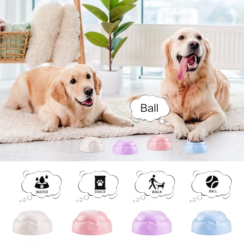 Buzzer Mit Aufnahmefunktion Hunde, 4 Stück Intelligenzspielzeug für Hunde, Hunde Buttons zum Sprechen, Buzzer mit Sound für Haustier Talking, Hundetasten für Kommunikation, Mehrfarbig Hundeknöpfen
