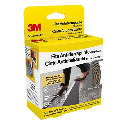 3M, Safety-Walk, Fita Antiderrapante, Cinza, 50mm x 5m