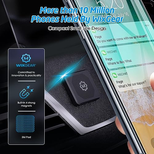 WizGear-Rectangle-Flat-Stick-On-Dashboard-Magnetic-Car-Mount-Holder-for-Cell-Phones-and-Mini-Tablets-with-Fast-Swift-Snap-Technology-Extra-Slim
