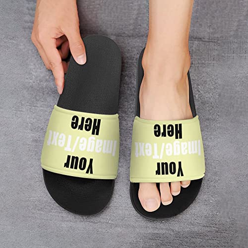 Custom Slides Sandals Personalized Add Your Name Photo Design Sandals Fashion Beach Sandals Comfort Bathroom Shower Shoes Non Slip Indoor Outdoor Water Sandals for Women Men 6