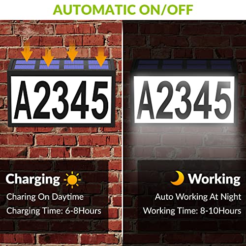 Bawoo Solar House Numbers Light, House Numbers Sign Plaque Address Numbers For Houses Led Illuminated Outdoor Address Plaque Waterproof Lighted Up For Home Yard Street, 28*18.3*3.2Cm #TOP1