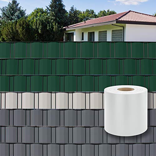 DEMA Bande brise-vue en PVC Blanc 35 m x 19 cm
