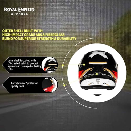 Image of Royal Enfield Stealth MOD Brushed Modular Helmet | Certification: ISI & DOT | Shell Construction: High Impact Grade ABS & Fiberglass Composite | Weight: 1200 + /-50 | RED L