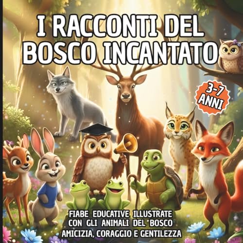 I RACCONTI DEL BOSCO INCANTATO: FIABE EDUCATIVE ILLUSTRATE CON GLI ANIMALI DEL BOSCO PER BAMBINI 3-7 ANNI: AMICIZIA, CORAGGIO E GENTILEZZA.