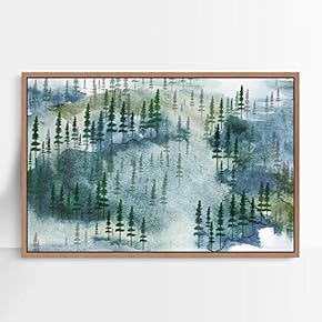 signwin Framed Canvas Wall Art Pine Trees Canvas...