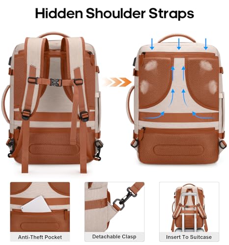 Mochila de viaje Bagsure 42L con puerto USB y compartimentos miniatura 4