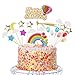Sunshine smile Rainbow Cake Toppers,Arco Iris Decoración de Pasteles,Cupcake Topper Set,Adorno de Pastel de Bebe,Decoracion Tarta Unicornio