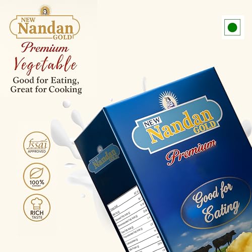 Image of Nandan Gold Vegetable Ghee | Rich, Aromatic, and Nutritious | Ideal for Cooking | 1L Pack of 3