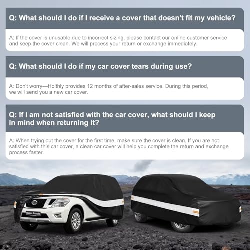 Image of 10 Layers SUV Car Cover Custom Fit for Nissan Armada (2003-2026), Waterproof All Weather for Automobiles, Outdoor Full Cover Sun Dust Rain Protection with Cotton. Black