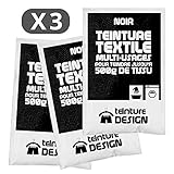 tinte ropa negro la nave Paquete de 3 bolsas de tinte textil negro. Tinte a la mano o a la máquina se adapta a todos los tejidos naturales (lino, algodón, seda, etc.)